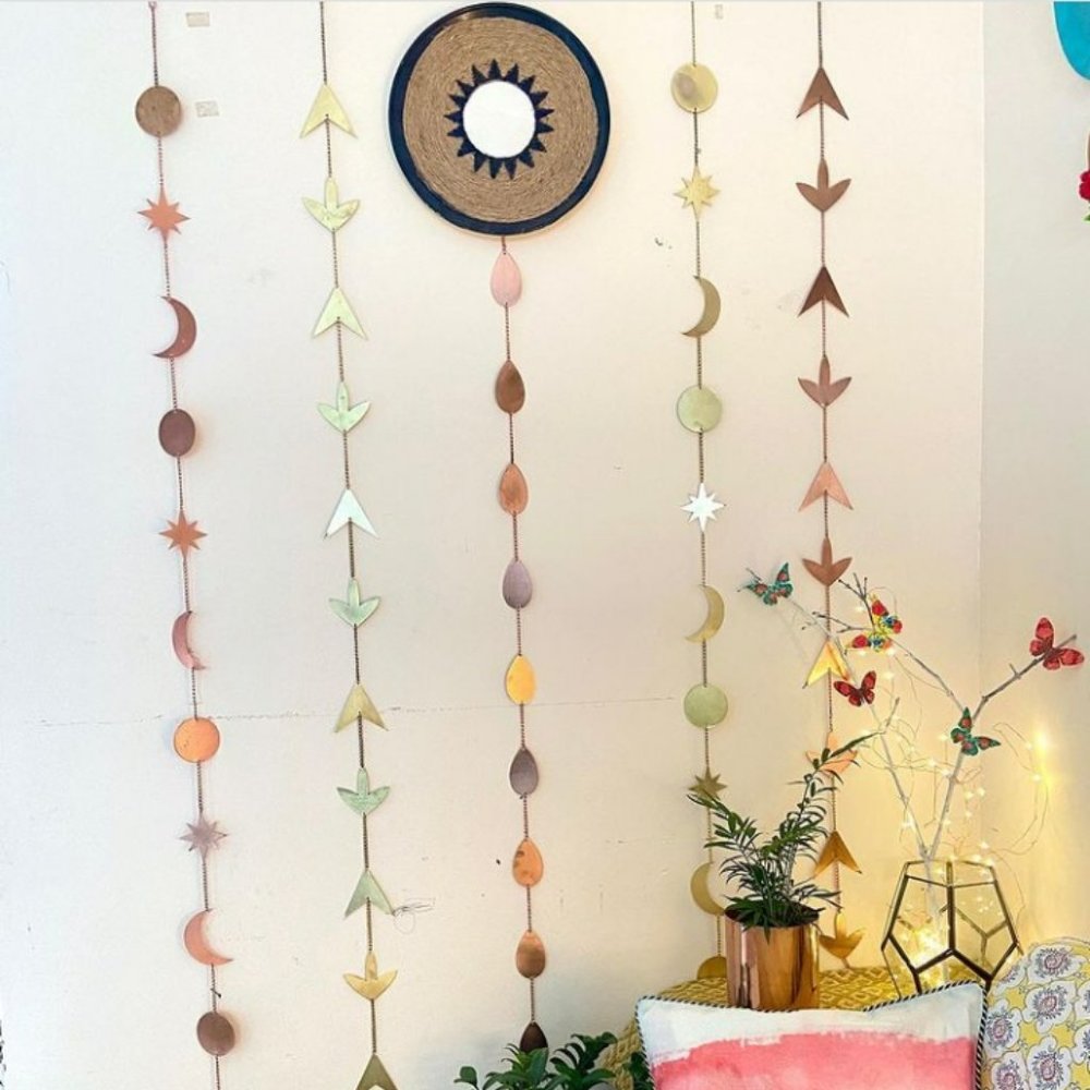 "Moroccan" Antique Look Curtain Metal Danglers for Decoration - Set of 3 - 6 ft - Picture 12 of 14